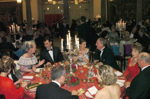 Mesa Principal de la cena de gala del Palacio de El Pardo.