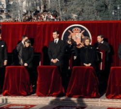 Los Reyes, los Príncipes y el Duque de Lugo, durante el funeral