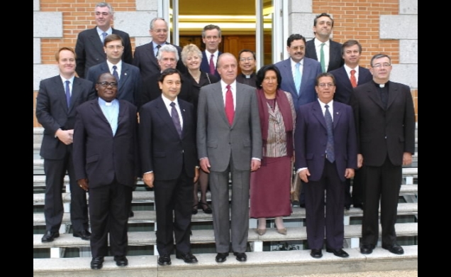 El Rey con la representación de rectores