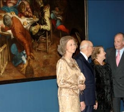 Don Juan Carlos y Doña Sofía, junto al Presidente de Italia, Giorgio Napolitano, y su esposa, Clio Napolitano
