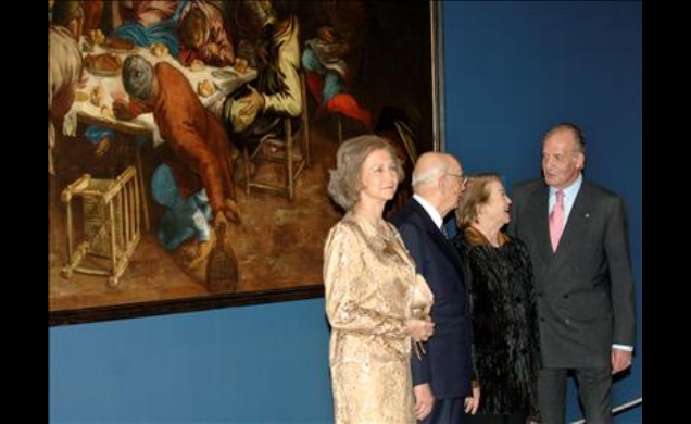Don Juan Carlos y Doña Sofía, junto al Presidente de Italia, Giorgio Napolitano, y su esposa, Clio Napolitano