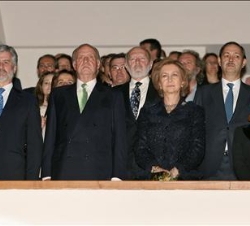 Sus Majestades, en el anfiteatro de la Sala Sinfónica
