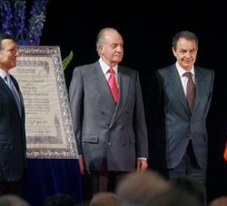 Su Majestad el Rey, el presidente del Gobierno y el Presidente de la Comisión Europea