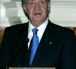 Su Majestad el Rey, durante su intervención en la Cena de Gala