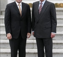 Su Majestad el Rey junto al Presidente de la República de Panamá, momentos antes del almuerzo