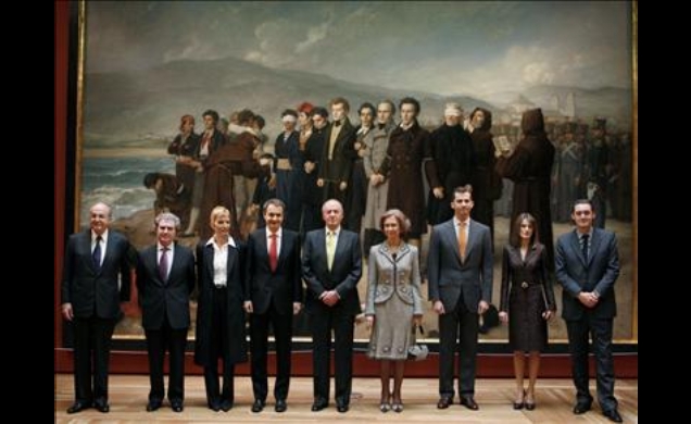 Sus Majestades los Reyes, Sus Altezas Reales los Príncipes de Asturias, el presidente del Gobierno, José Luis Rodríguez Zapatero y su esposa, Sonsoles