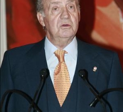 Su Majestad el Rey, durante su intervención en el almuerzo
