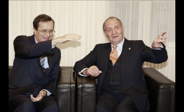 Don Juan Carlos con el Secretario General de la OSCE, Marc Perrin de Brichambaut