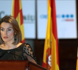 Doña Letizia, durante sus palabras
