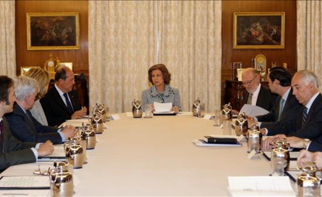 Doña Sofía durante el acto de firma de los convenios