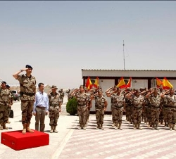 Su Alteza Real, a su llegada al Campamento Arena de Herat