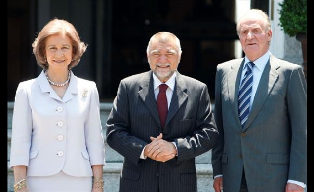 Sus Majestades los Reyes y el Presidente de la República de Croacia, Stjepan Mesic