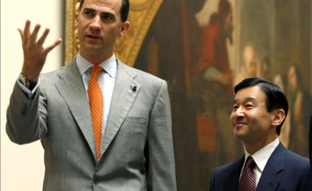 Don Felipe y el Príncipe Naruhito, durante su visita