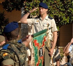 Su Alteza Real el Príncipe de Asturias, durante el desfile militar