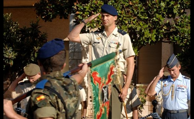 Su Alteza Real el Príncipe de Asturias, durante el desfile militar