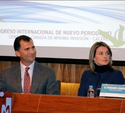 Sus Altezas Reales los Príncipes de Asturias durante la inauguración del Congreso