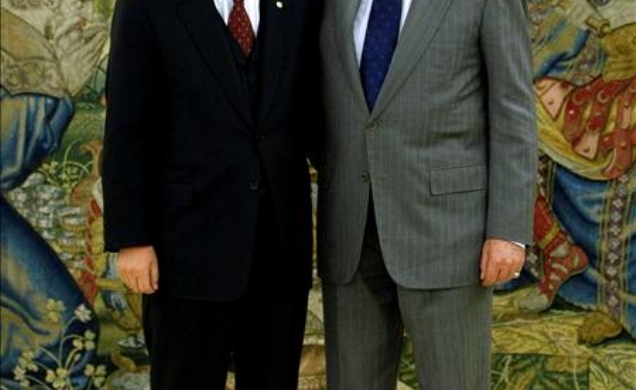 Don Juan Carlos acompañado por el Secretario General de Naciones Unidas, Ban Ki-moon