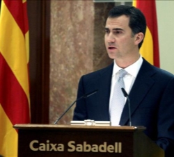 Su Alteza Real el Príncipe de Asturias durante su discurso