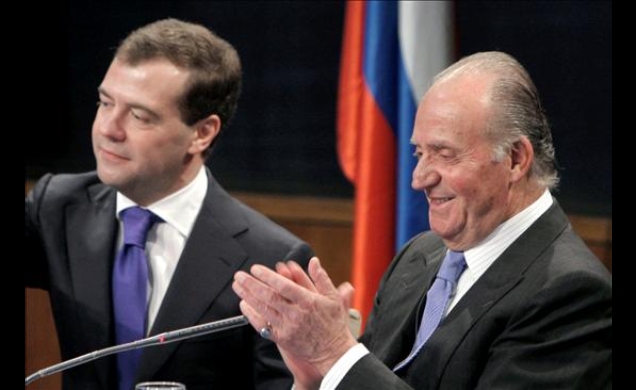 Don Juan Carlos, junto al Presidente Medvédev