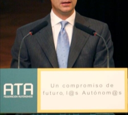 Su Alteza Real el Príncipe de Asturias durante su intervención