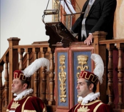 El premiado, Juan Marsé, durante su discurso