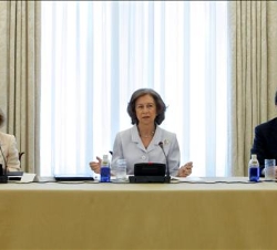 Doña Sofía durante la reunión