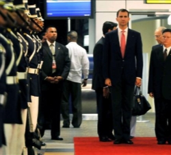 Don Felipe, a su llegada a Panamá