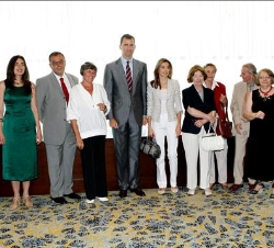 Los Príncipes, durante su encuentro con hispanistas rumanos