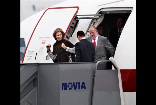 Los Reyes, a su llegada a Copenhague