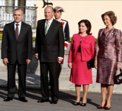 Sus Majestades los Reyes reciben al Presidente del Líbano, Michel Sleiman, y su esposa