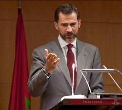 Don Felipe, durante su discurso en la inauguración del Centro del Instituto Cervantes en Rabat