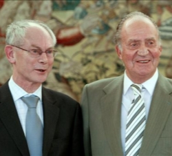 Don Juan Carlos con el Presidente del Consejo Europeo