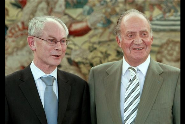 Don Juan Carlos con el Presidente del Consejo Europeo