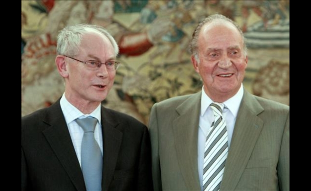 Don Juan Carlos con el Presidente del Consejo Europeo