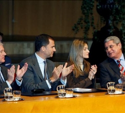 Sus Altezas Reales, en el acto del 30 aniversario de la CROEM