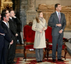 Sus Altezas Reales los Príncipes de Asturias durante la culminación de los actos de inauguración del Año Jacobeo 2010