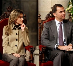 Don Felipe y Doña Letizia durante la inauguración del Año Jacobeo 2010 en la Colegiata de Roncesvalles