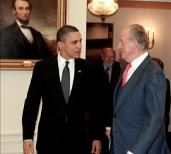 Su Majestad el Rey y el Presidente Obama, momentos antes del almuerzo
