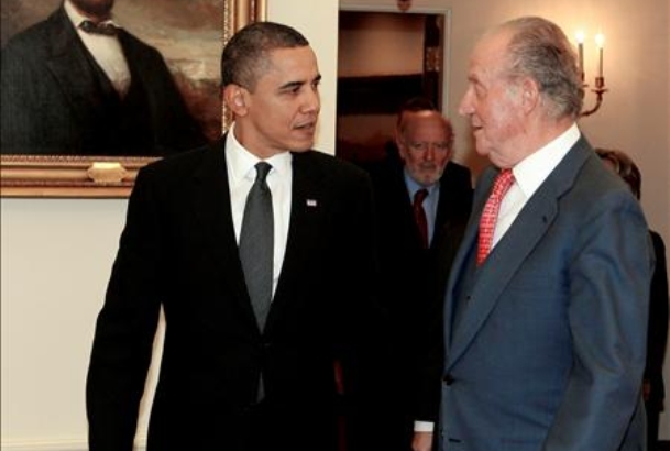 Su Majestad el Rey y el Presidente Obama, momentos antes del almuerzo