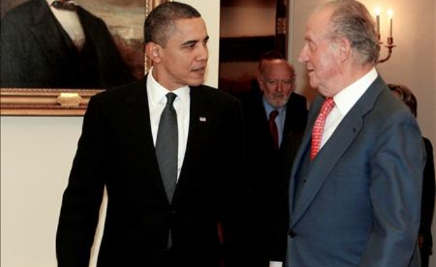 Su Majestad el Rey y el Presidente Obama, momentos antes del almuerzo