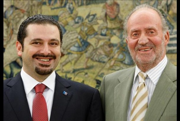 Don Juan Carlos con el primer ministro de la República Libanesa