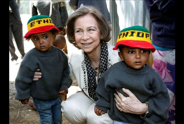 Doña Sofía, durante su visita al Centro de Salud Entoto 1 de Addis Abeba