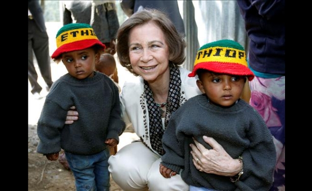 Doña Sofía, durante su visita al Centro de Salud Entoto 1 de Addis Abeba