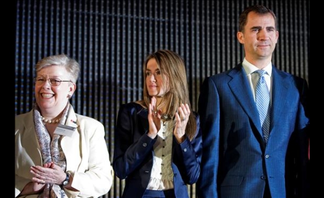 Los Príncipes, con la presidenta de la de la Oficina Europea de Patentes, Alison Brimelow