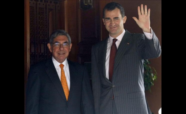 El Príncipe, con el Presidente de Costa Rica,Óscar Arias