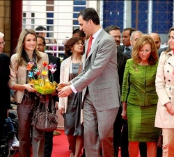 Sus Altezas Reales los Príncipes de Asturias a su llegada a la III Feria nacional de las denominaciones de origen y otros productos agroalimentarios d