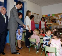 Los Príncipes de Asturias durante su visita al Colegio Infanta Leonor