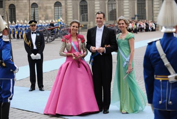La Infanta Doña Elena y los Duques de Palma, a su llegada a la Catedral de San Nicolás