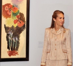 La Infanta, durante su recorrido por la exposición