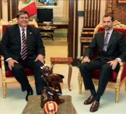 Encuentro de Don Felipe con el Presidente Alan García